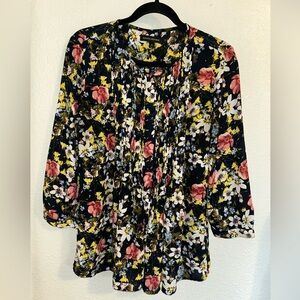 Banana Republic Women’s Button Front Floral Tunic Blouse Size M